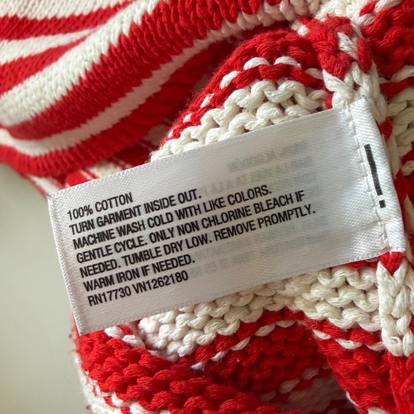 A New Day Red and White Striped Knit Sweater XL - Picture 4 of 4